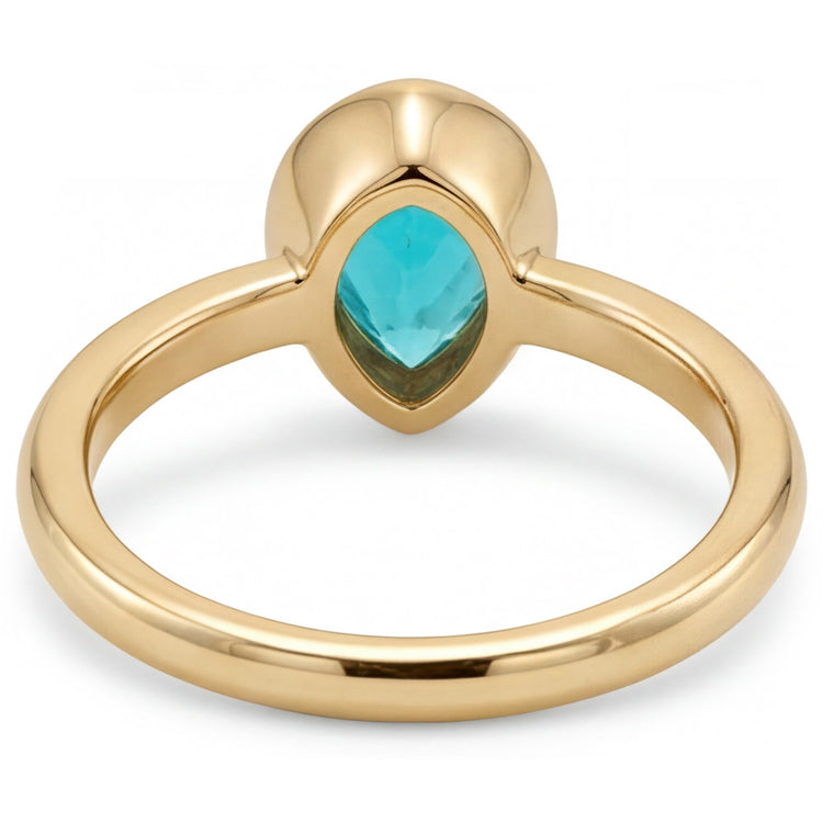 1,25 carats Tourmaline Paraiba Bague Pierre Précieuse en Or
