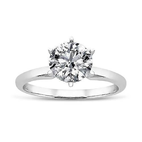 1.40 Carats Bague De Fiançailles Solitaire Véritable Diamant Rond