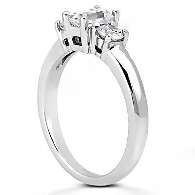 1.41 Ct. Bague Réel Diamant Trois Pierres Taille Emeraude Bijoux En Or Neuf