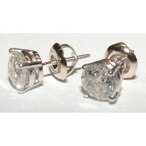 1.42 ct. Boucles D'oreilles En Platine Et Véritable Diamants