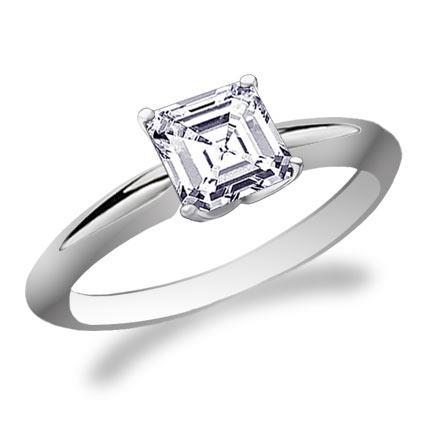 1.5 Carat Solitaire Asscher Bague En Réel Diamant