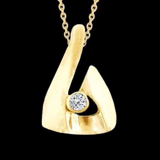 1.5 Ct. Collier Pendentif Réel Diamant Solitaire Or Jaune Nouveau