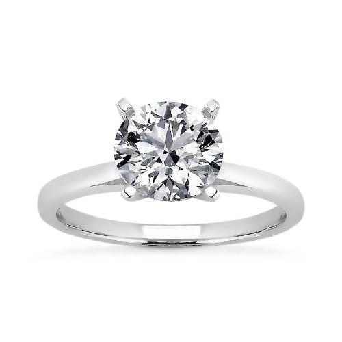 1.50 Carat Bague Solitaire Réel Diamant Brillant Rond Femme Bijoux