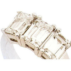 1.50 Carats Réel Diamant Bague De Fiançailles Or Blanc 14K Bijoux Trois Pierres