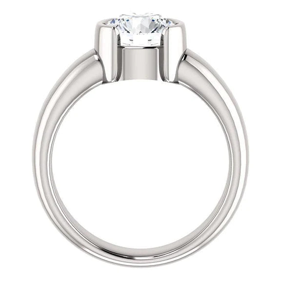 1.50 Ct. Bague Solitaire Demi-Clos Avec Réel Diamants Ronds Etincelants