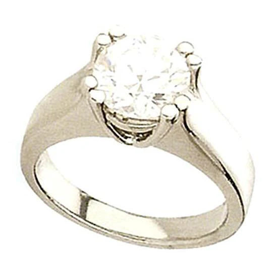 1.50 Ct. Bague Solitaire Réel Diamant Rond Or Blanc