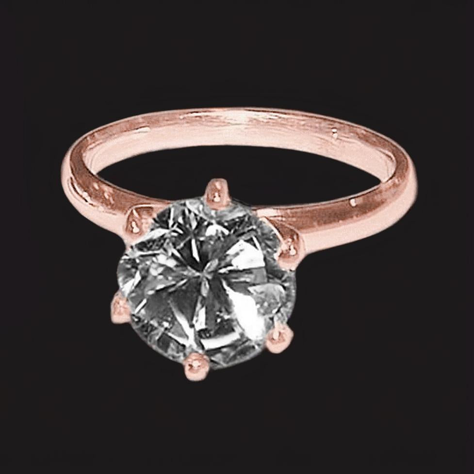 1.50 Ct. Ensemble De Bagues De Bijoux En Réel Diamant Champagne Or Rose