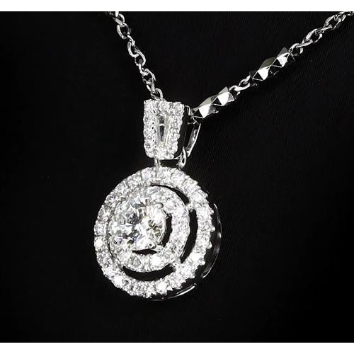 1.50 carats pendentif Réel diamant rond serti halo