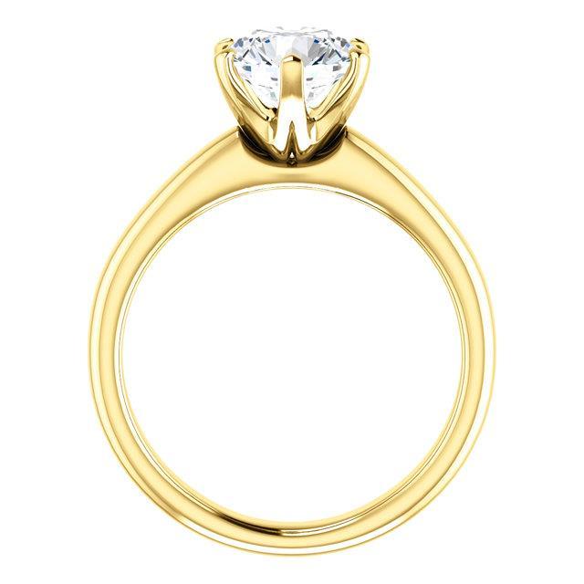 1.50 ct. Bague Solitaire Naturel Diamant Ronde En Or Jaune Brillant