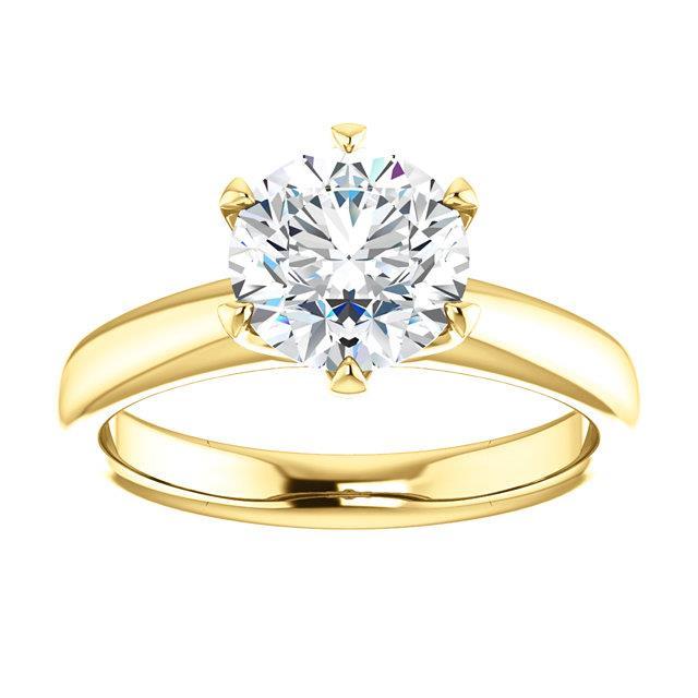 1.50 ct. Bague Solitaire Naturel Diamant Ronde En Or Jaune Brillant