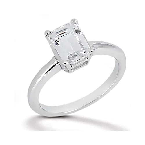 1.50 ct. Bague Solitaire Réel Diamant Taille Emeraude Pour Femme