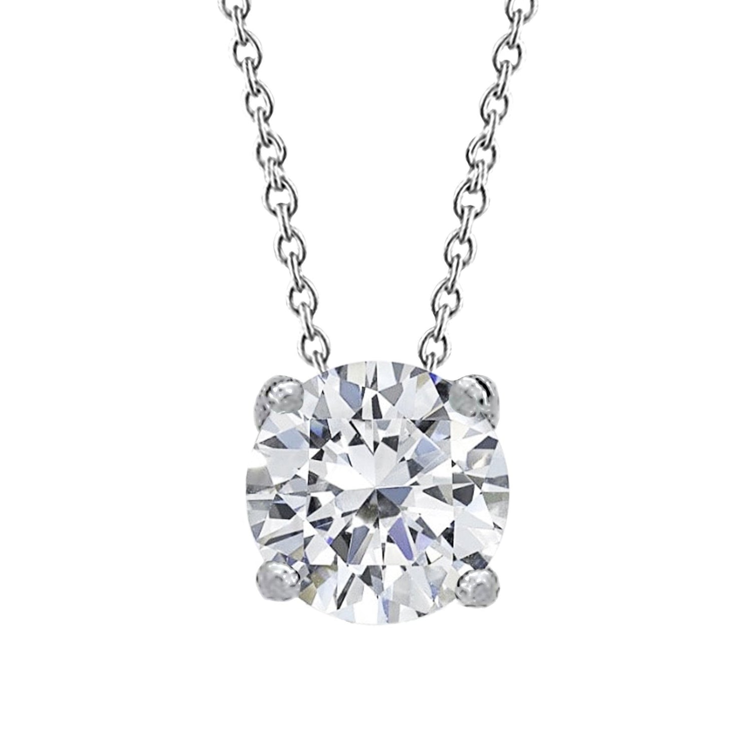 1.50 ct. Véritable Diamant Bijoux Collier Pendentif Or Blanc