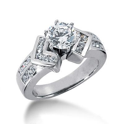 1.51 Carat Véritable Diamants Bague Fantaisie De Fiançailles Or Blanc 14K