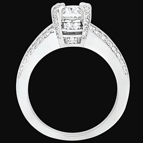 1.51 Carats Ovale Et Rond Bague De Fiançailles En Réel Diamant Serti De Bijoux