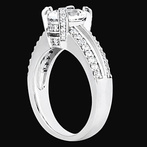 1.51 Carats Ovale Et Rond Bague De Fiançailles En Réel Diamant Serti De Bijoux