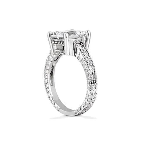 1.51 ct. Bague De Fiançailles Naturel Diamant Emeraude Bijoux De Style Antique