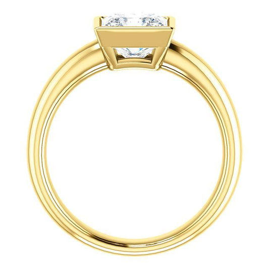 1.51 ct. Ensemble De Lunette De Bague Solitaire Véritable Diamant Princesse Etincelante