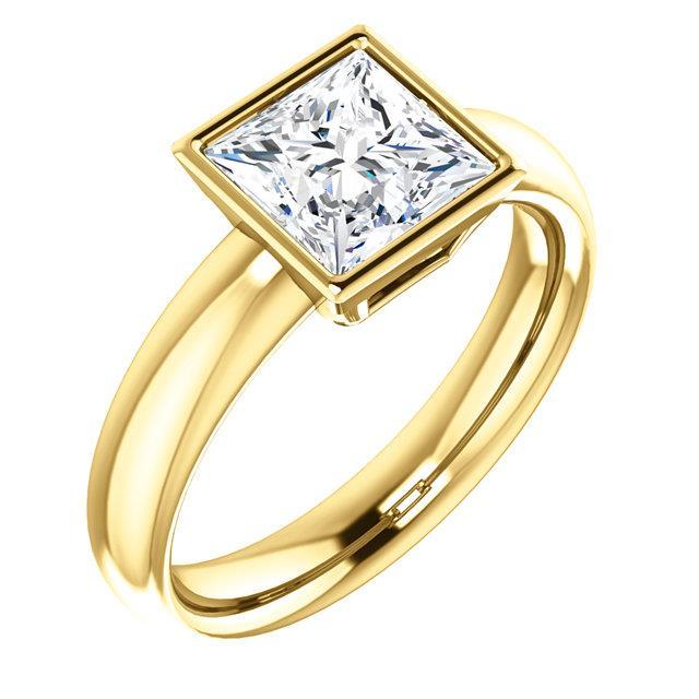 1.51 ct. Ensemble De Lunette De Bague Solitaire Véritable Diamant Princesse Etincelante