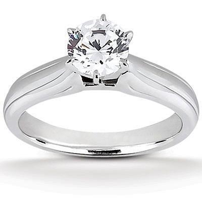 1.60 Carat Solitaire Bague De Mariage Réel Diamant Taille Ronde Or Blanc 14K