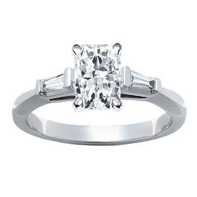 1.61 Carat Naturel Diamant Bague De Fiançailles Trois Pierres Or Blanc 14K