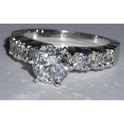 1.61 Ct Véritable Diamant Bague De Fiançailles Or Blanc