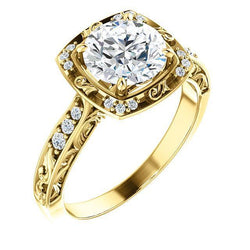 1.65 ct. Bague D'anniversaire Avec Réel Diamants Brillants Ronds