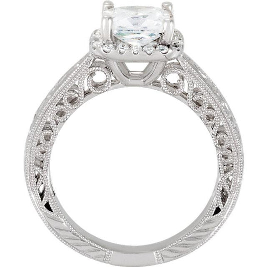 1.70 Carats Coussin Véritable Diamant Bague De Fiançailles Halo Or Blanc Massif 14K