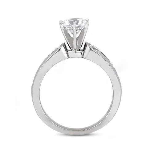 1.75 Ct. Bague De Fiançailles Trois Pierres Réel Diamants Bijoux En Or Blanc