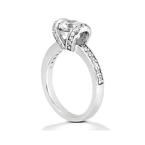 1.75 Ct. Bague Solitaire Réel Diamant Serti Clos Nouveau