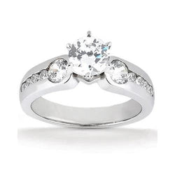 1.75 ct. Bague De Fiançailles Avec Véritable Diamants A Trois Pierres. Nouveau