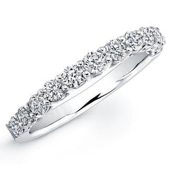 1.80 Carats Serti De Griffes Réel Diamant Rond Alliance Or Blanc 14K