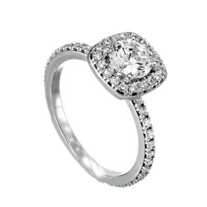 1.90 Carats Bague De Mariage A Réel Diamant En Or Blanc