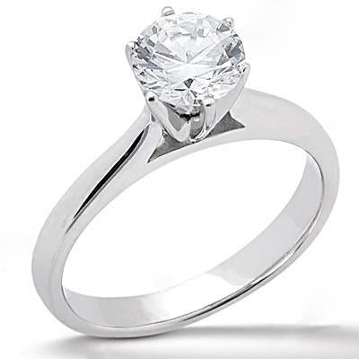 1.91 Ct. Bague De Fiançailles Solitaire Véritable Diamant Or Blanc 14K
