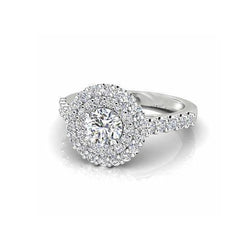 1.95 Carats Bague De Mariage Halo De Naturel Diamants Ronds