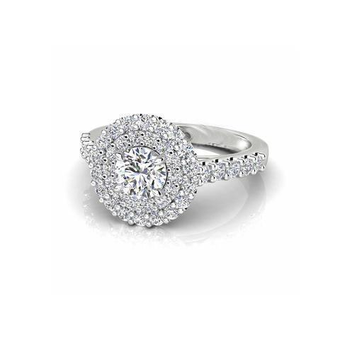 1.95 Carats Bague De Mariage Halo De Naturel Diamants Ronds