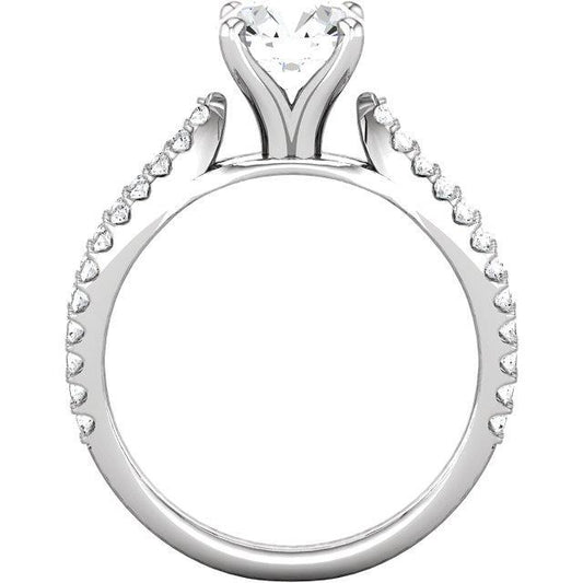 1.97 Ct Véritable Diamants Ronds Accentués Bague Fendue Tige Femmes Bijoux