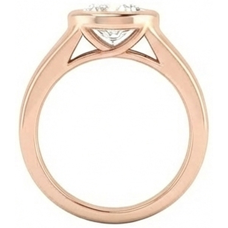 2.01 Ct. Bague Solitaire Réel Diamant Or Rose Bijoux Nouveau