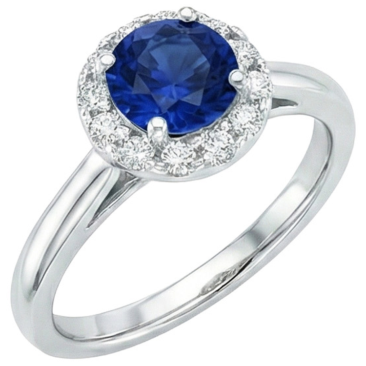 naturel round diamant 2.10carats bague vue de face