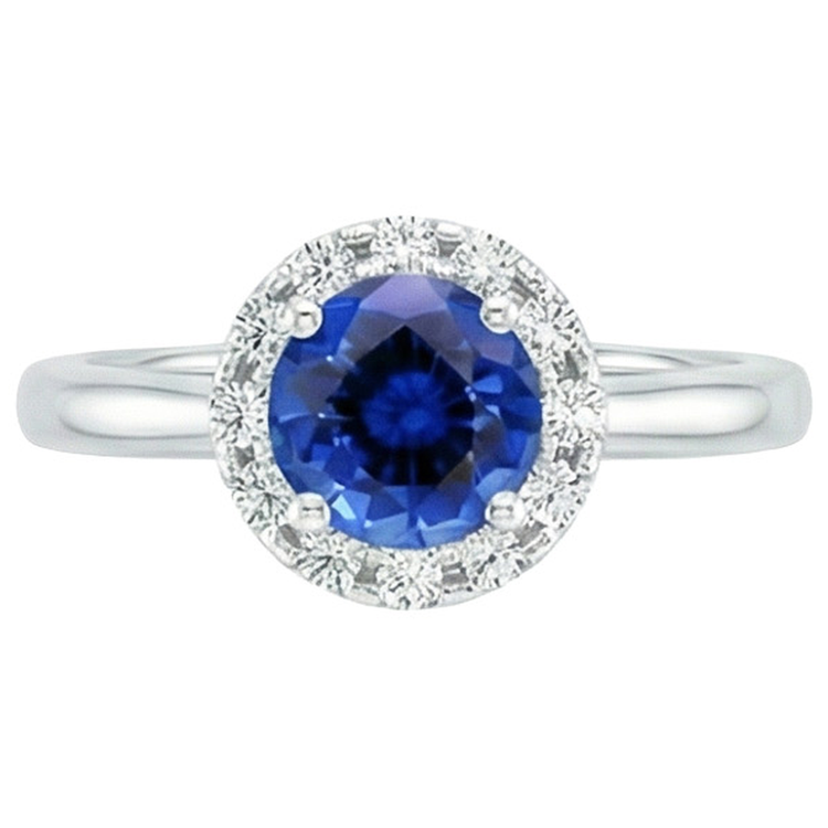 naturel round diamant 2.10carats bague angle de côté