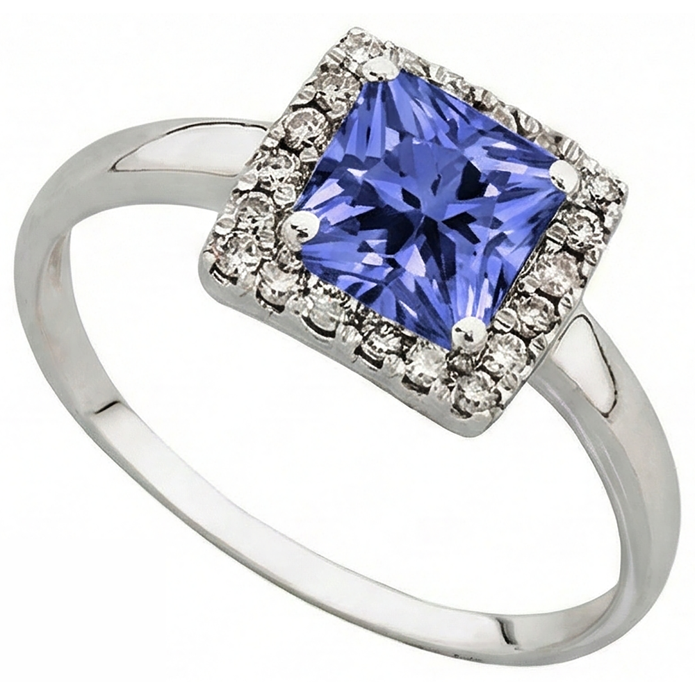 naturel tanzanite 2.15carats alliance vue de dessus