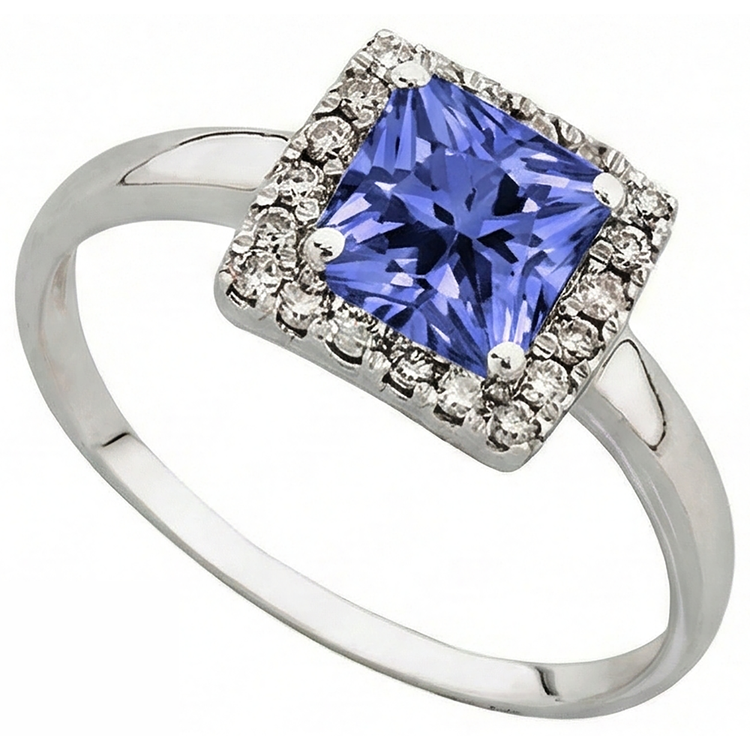 naturel tanzanite 2.15carats alliance vue de dessus