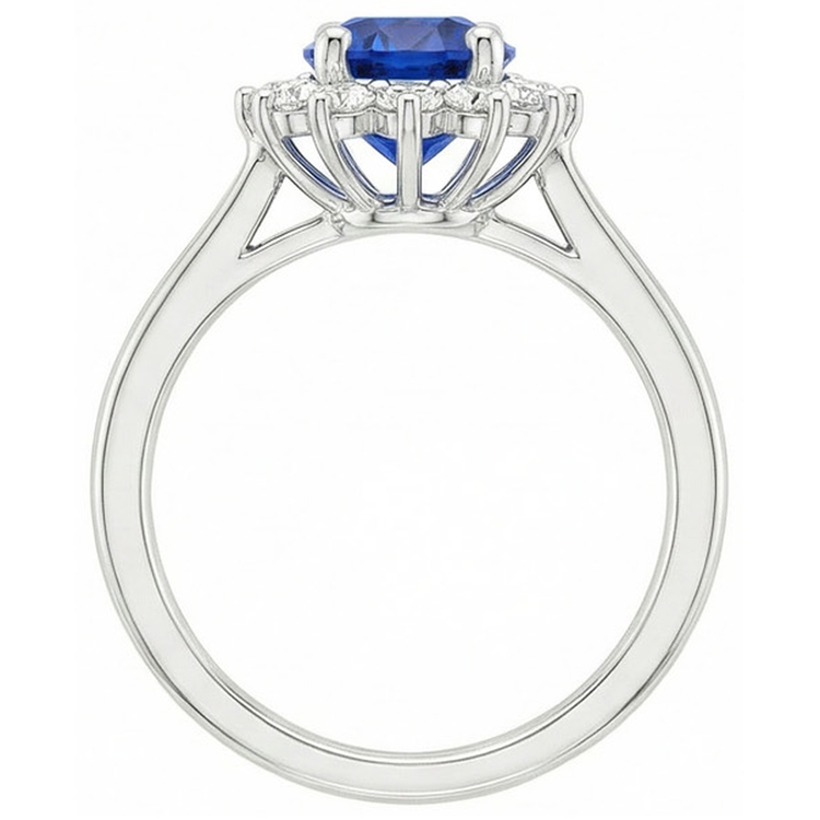 naturel diamant 2.20carats bague vue de profil