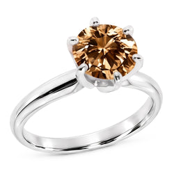 2.25 carats Bague Solitaire Champagne Diamant Bijoux Pierres Précieuses