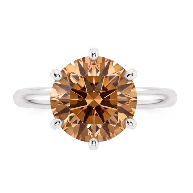 2.25 carats Bague Solitaire Champagne Diamant Bijoux Pierres Précieuses