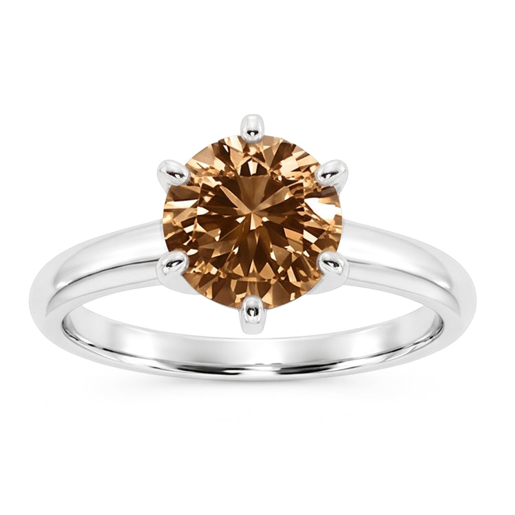 2.25 carats Bague Solitaire Champagne Diamant Bijoux Pierres Précieuses