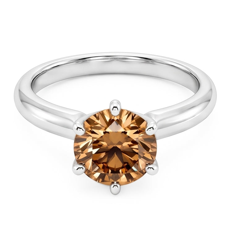 2.25 carats Bague Solitaire Champagne Diamant Bijoux Pierres Précieuses