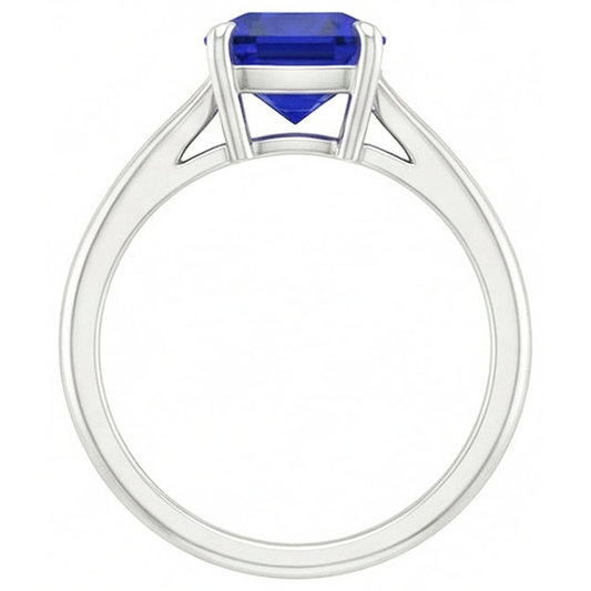 naturel cushion diamant 2.25carats bague angle de côté