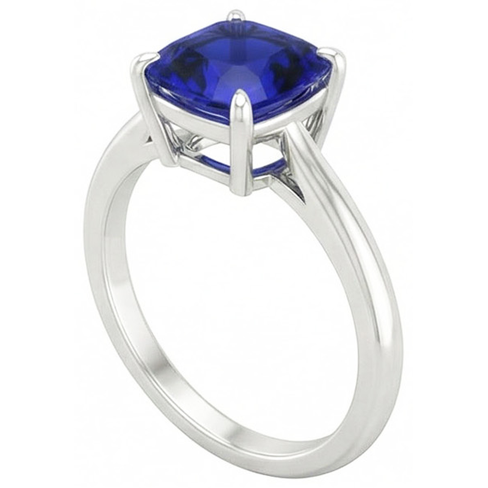 naturel cushion diamant 2.25carats bague vue de dessus