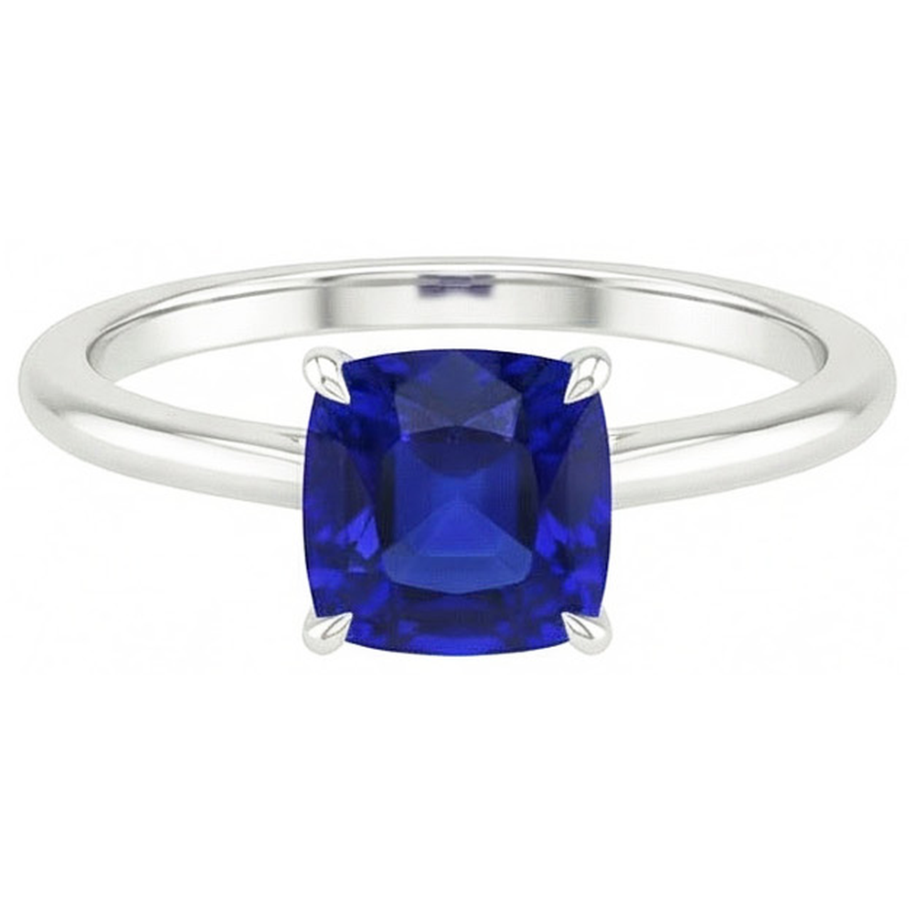 naturel cushion diamant 2.25carats bague vue de profil