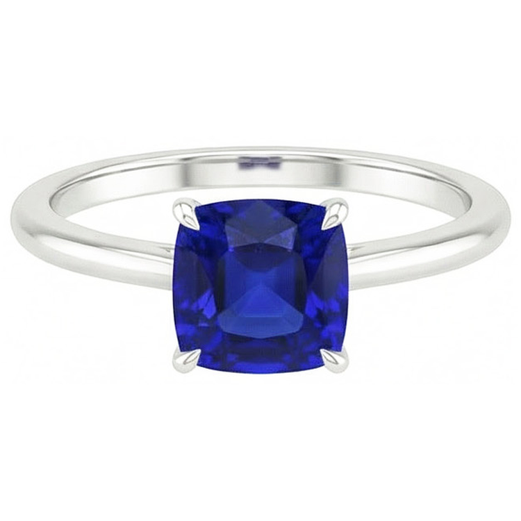 naturel cushion diamant 2.25carats bague vue de profil